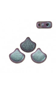 Ginko Leaf Beads 7.5x7.5mm Polychrome orchid aqua